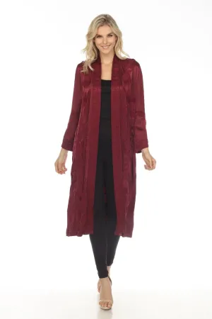 Johnny Was Workshop Burgundy Martina Embroidered Long Kimono Boho Chic W40122