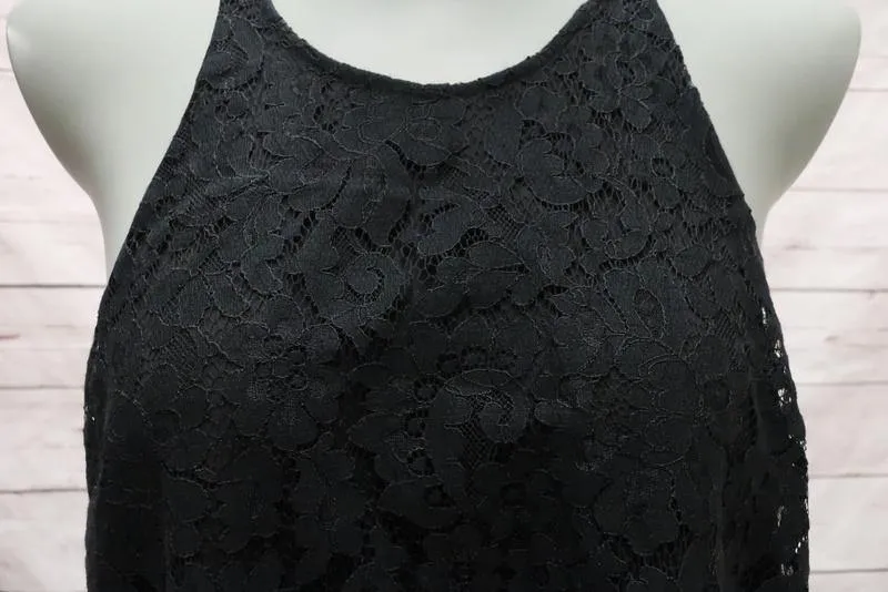 Joie Blouse Cualli Black Lace Size Extra Small Sleeveless Halter Top