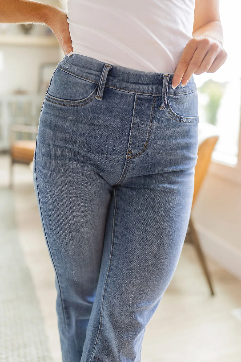 Judy Blue High-Rise Pull-On Slim Bootcut Jeans