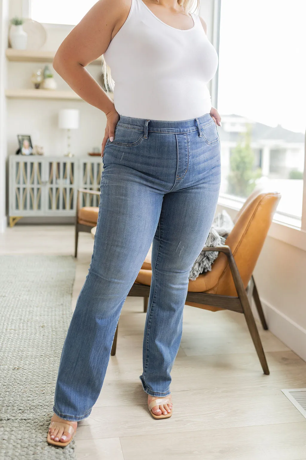 Judy Blue High-Rise Pull-On Slim Bootcut Jeans