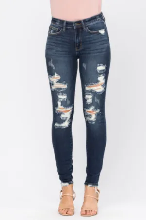 Judy Blue Mid-Rise Destroyed Skinny Jeans