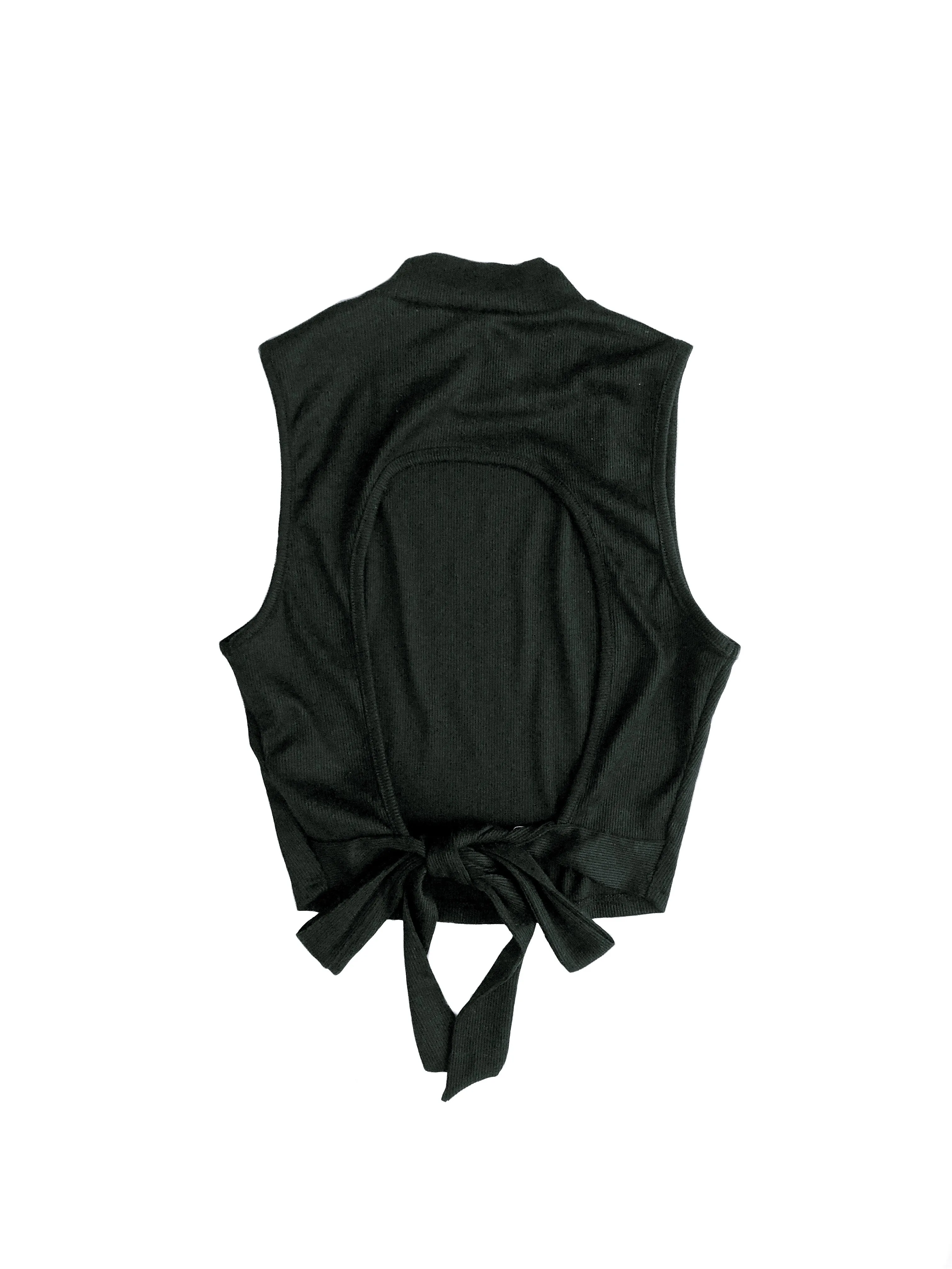 Juliette Open Back Top - Black