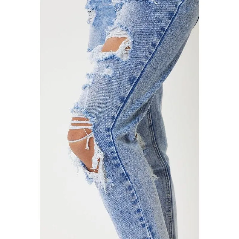 Kancan high rise distressed mom jeans