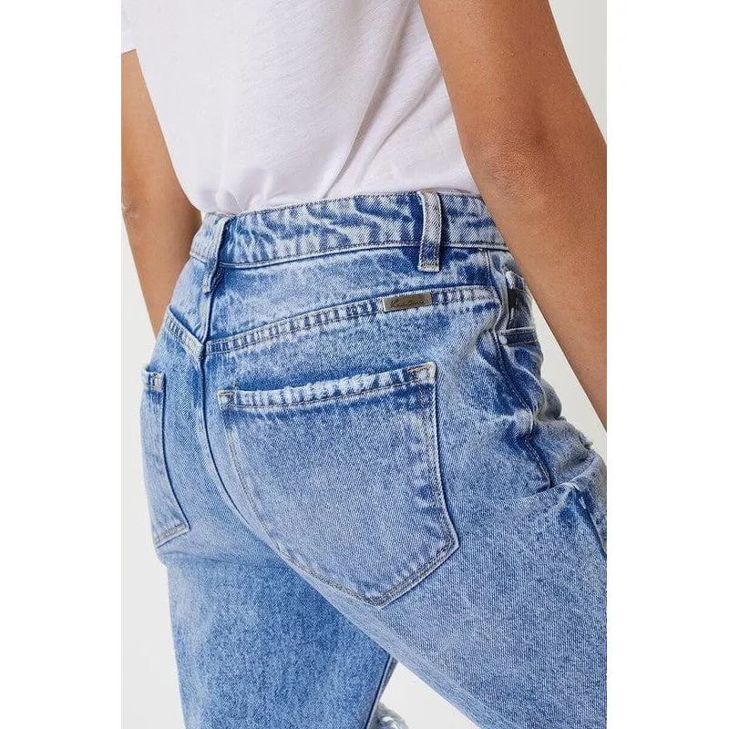 Kancan high rise distressed mom jeans