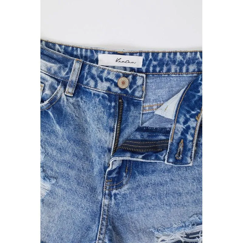 Kancan high rise distressed mom jeans