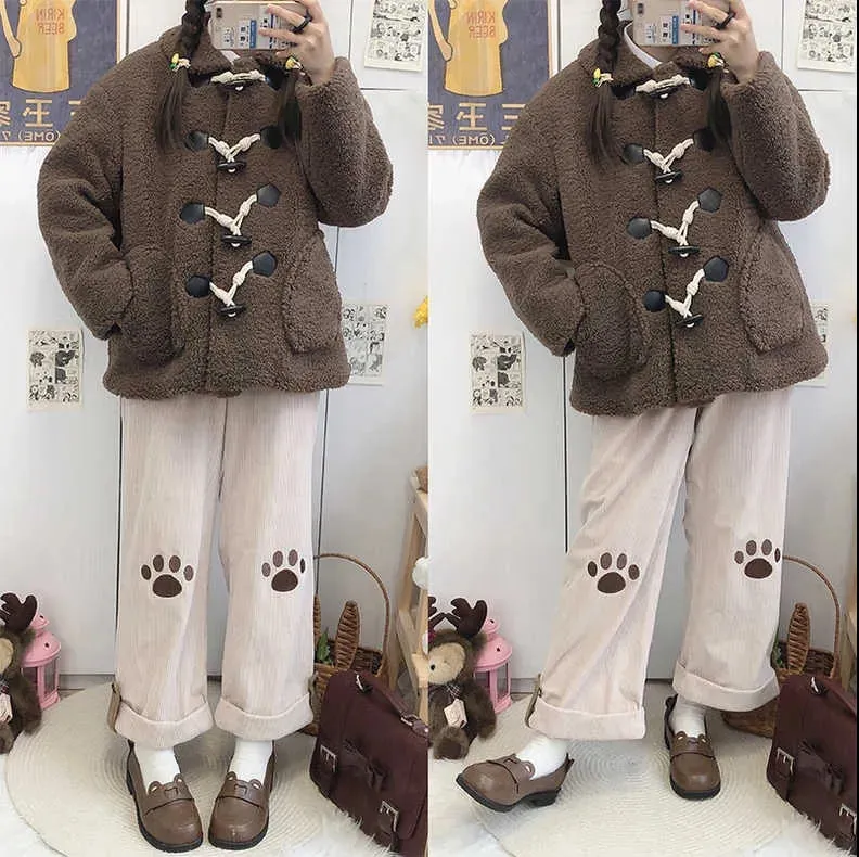 Kawaii Corduroy Wide Leg Pants