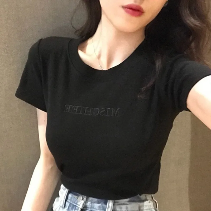 Kawaii Ulzzang Embroidered T-shirts