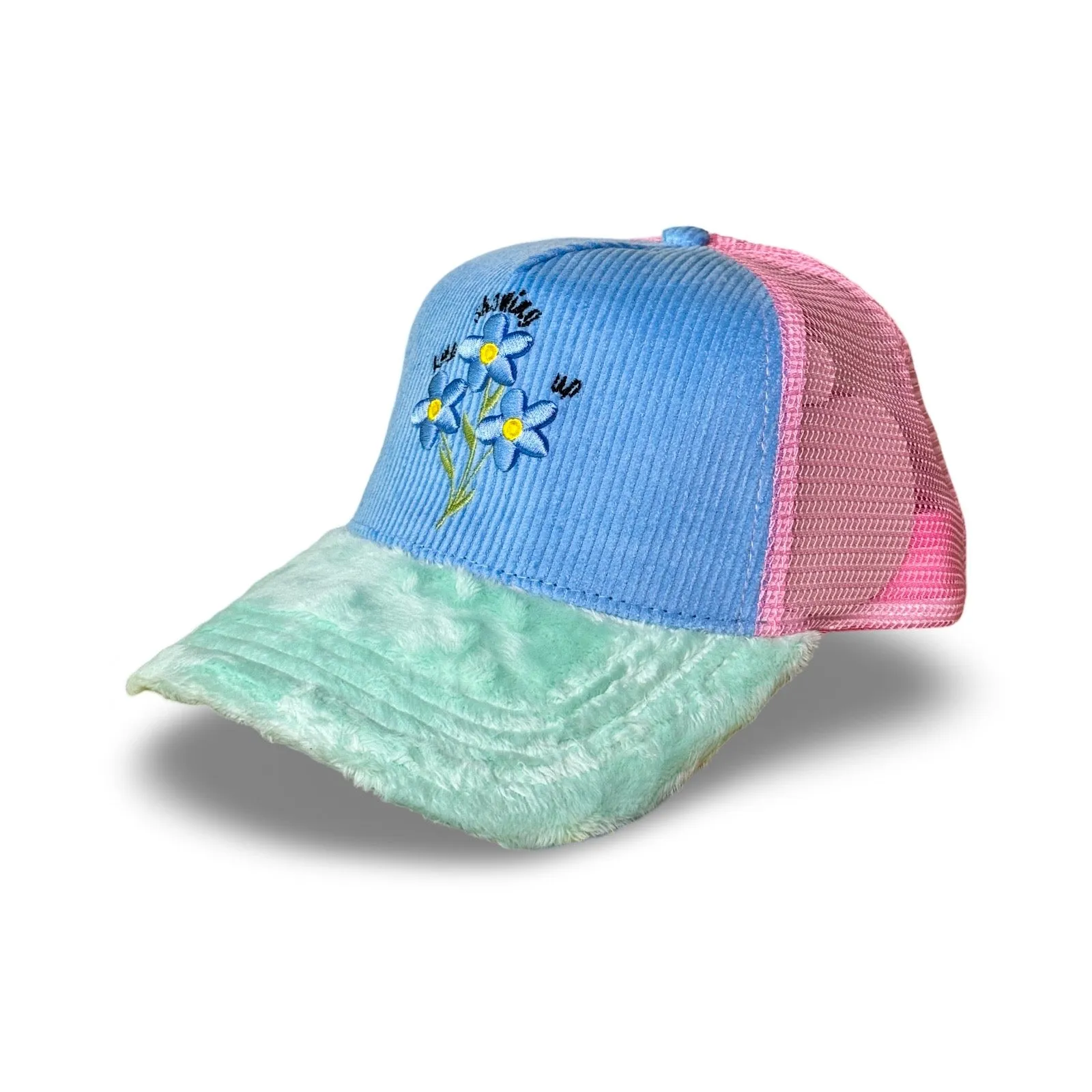 Keep Showing Up Trucker - Pink/Blue