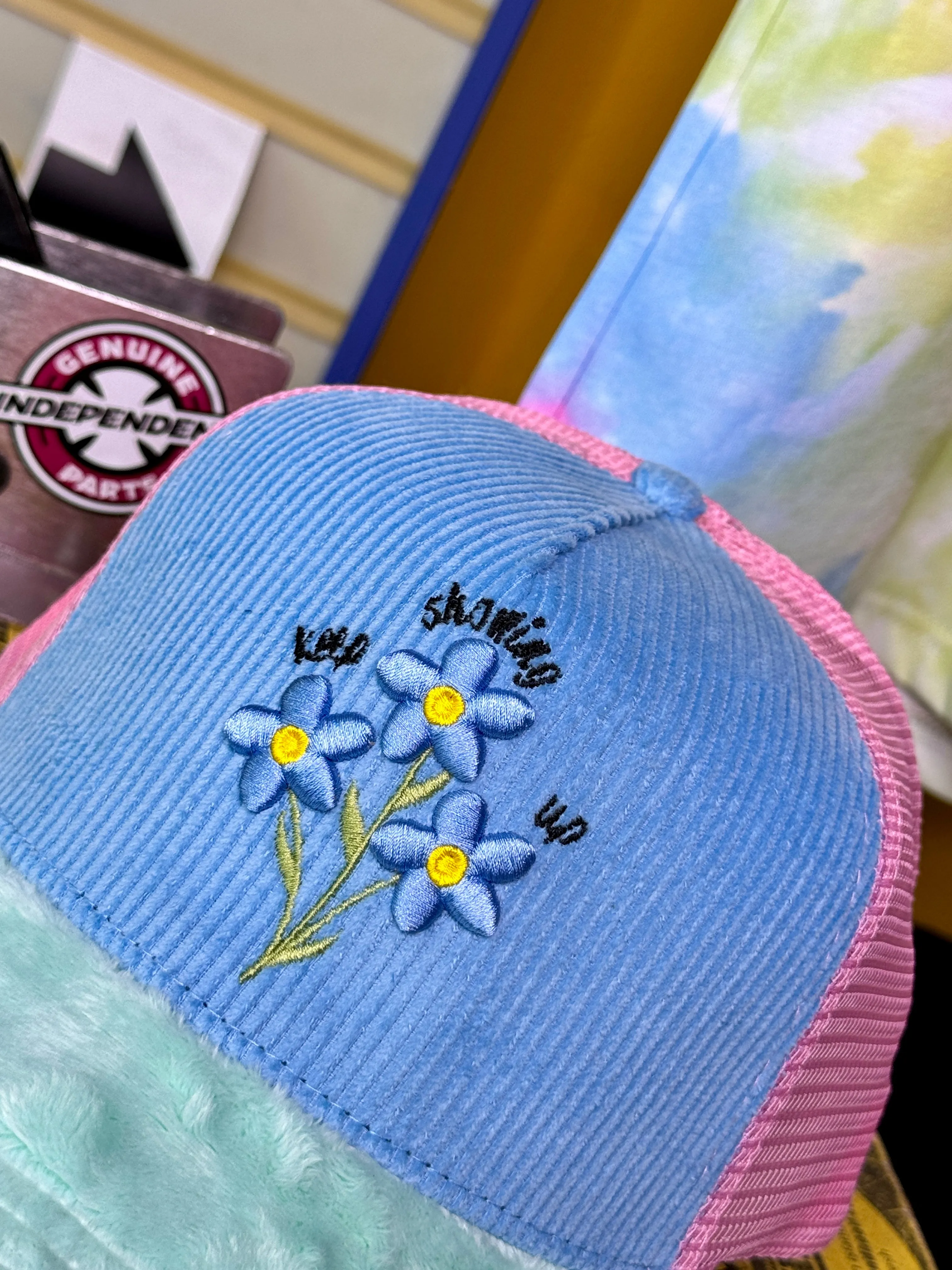 Keep Showing Up Trucker - Pink/Blue