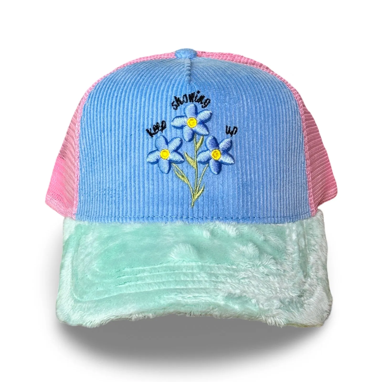 Keep Showing Up Trucker - Pink/Blue