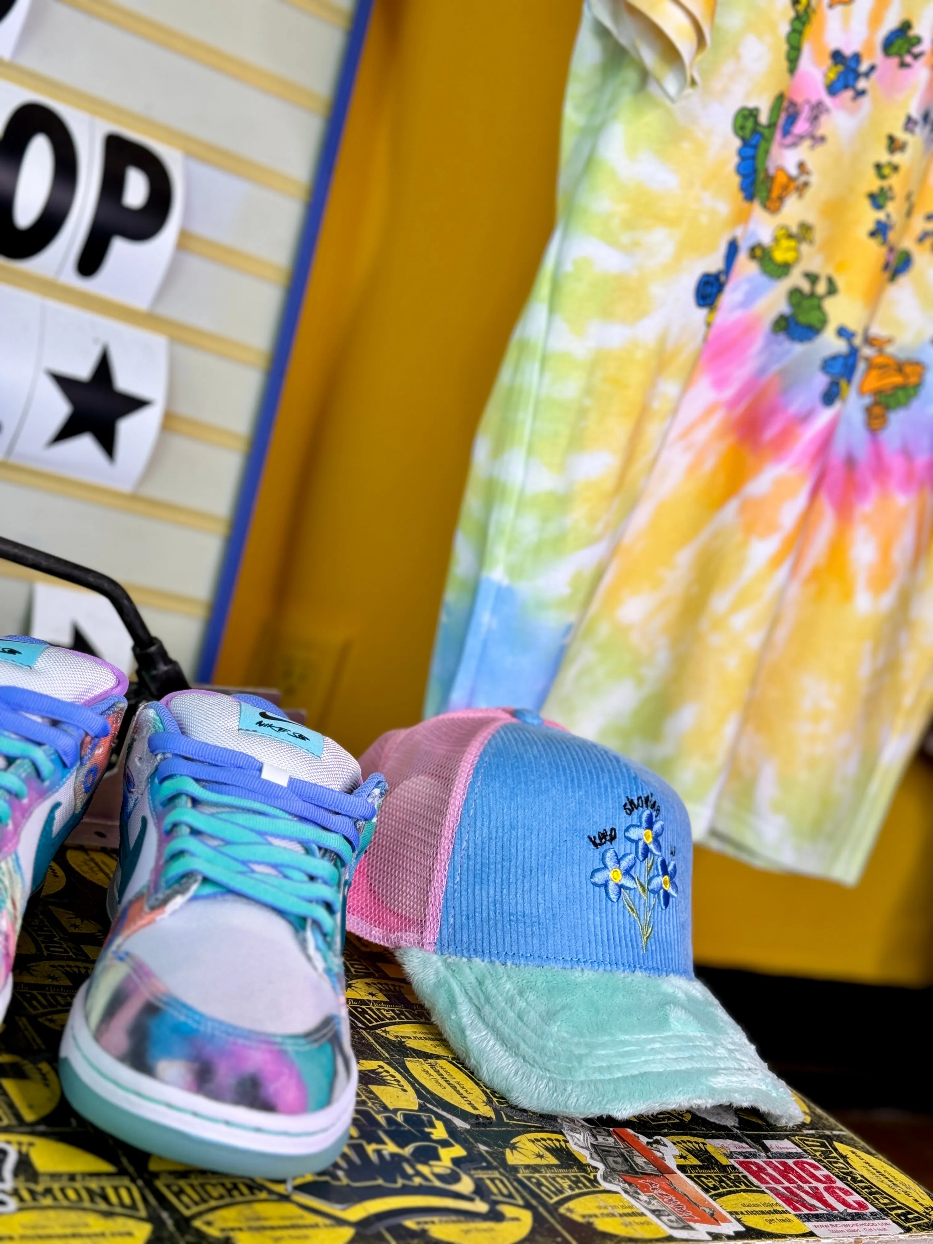 Keep Showing Up Trucker - Pink/Blue