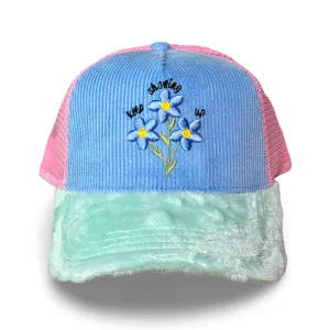 Keep Showing Up Trucker - Pink/Blue