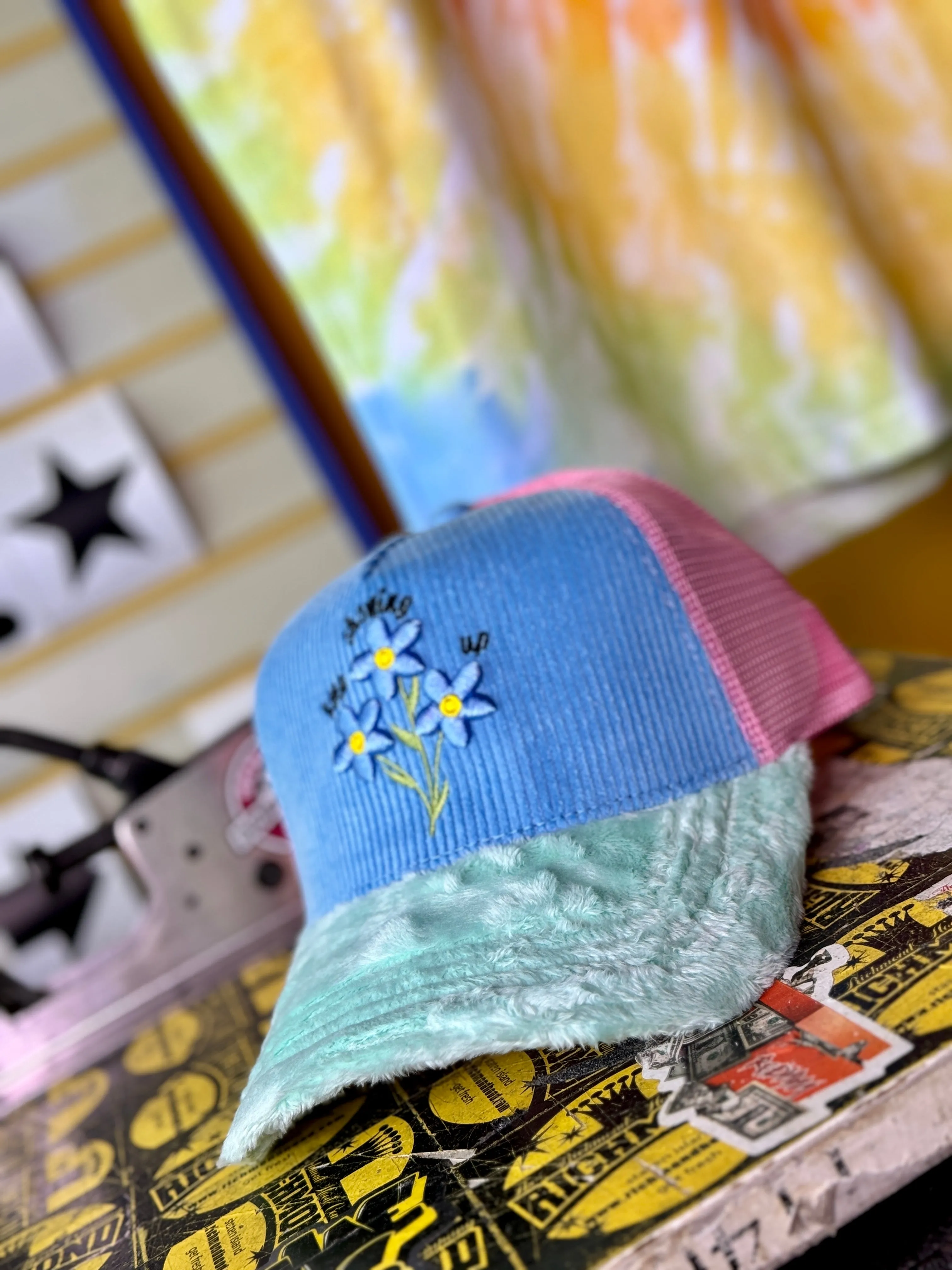 Keep Showing Up Trucker - Pink/Blue