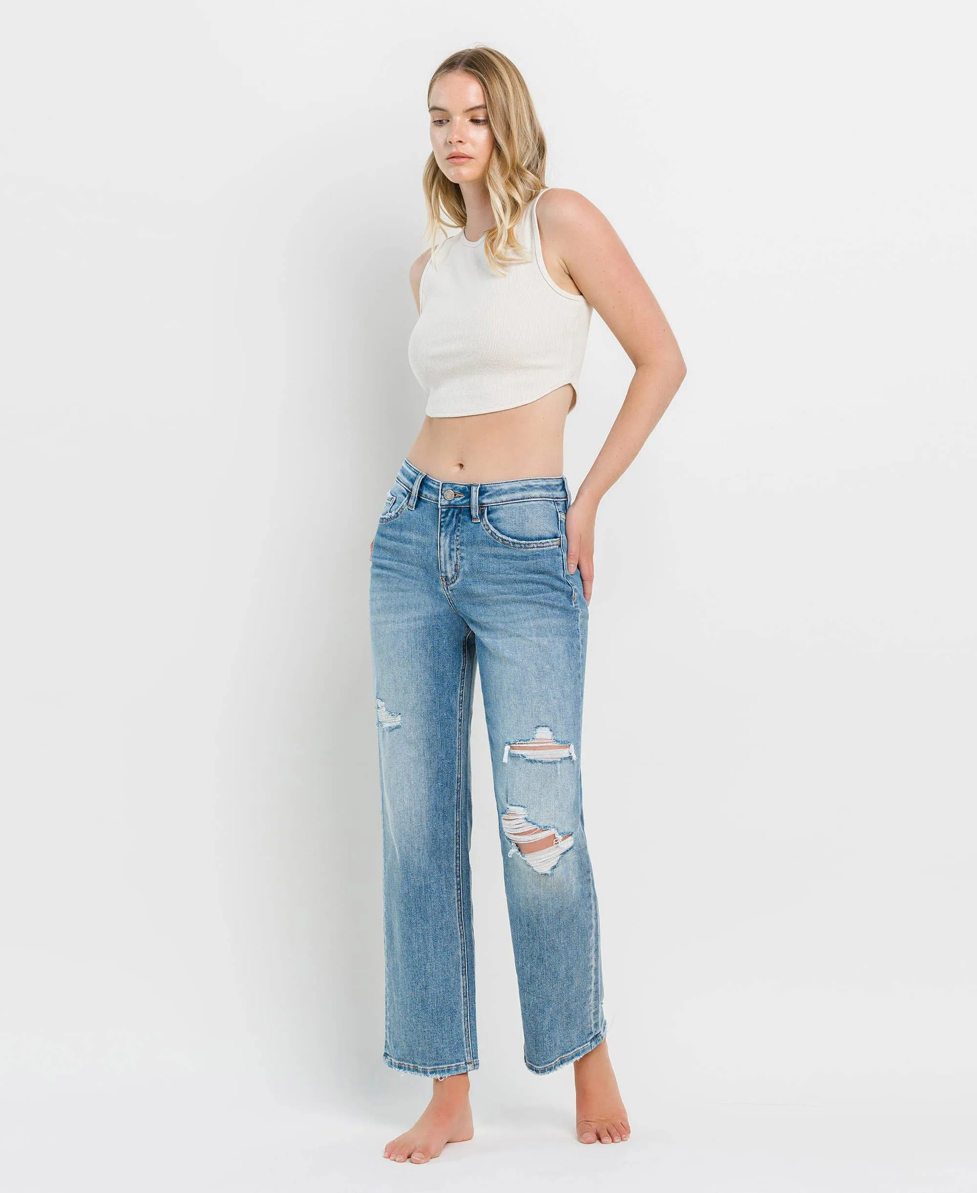 Kendall Distressed Dad Jeans