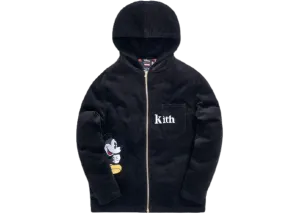 Kith x Disney "Carlton Corduroy" Zip Hoodie Black