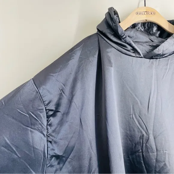 Kitsch Glazey Gray Satin Hoodie Robe One Size Unisex