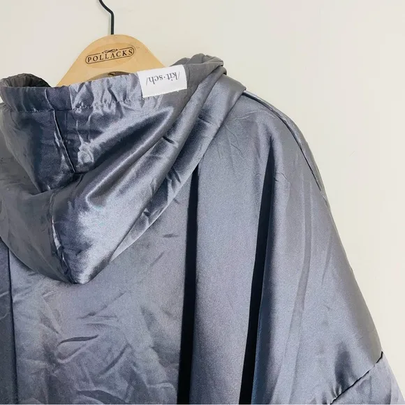 Kitsch Glazey Gray Satin Hoodie Robe One Size Unisex