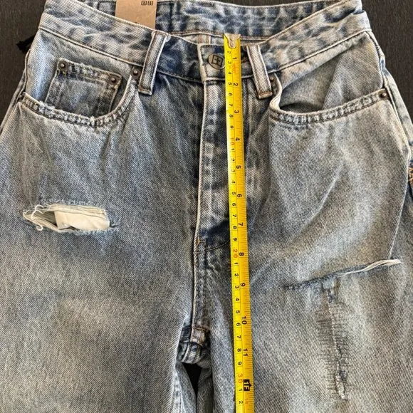Ksubi Brooklyn Women's Med-High Rise Relaxed Straight Leg Jeans, Size 23 NWT