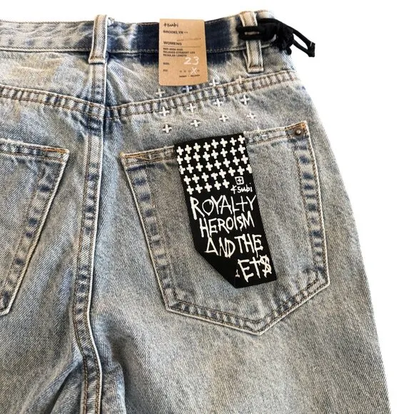 Ksubi Brooklyn Women's Med-High Rise Relaxed Straight Leg Jeans, Size 23 NWT
