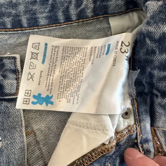 Ksubi Brooklyn Women's Med-High Rise Relaxed Straight Leg Jeans, Size 23 NWT