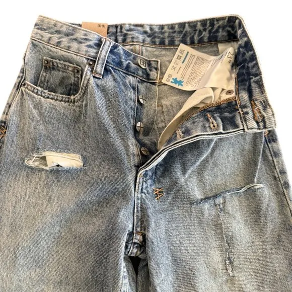 Ksubi Brooklyn Women's Med-High Rise Relaxed Straight Leg Jeans, Size 23 NWT