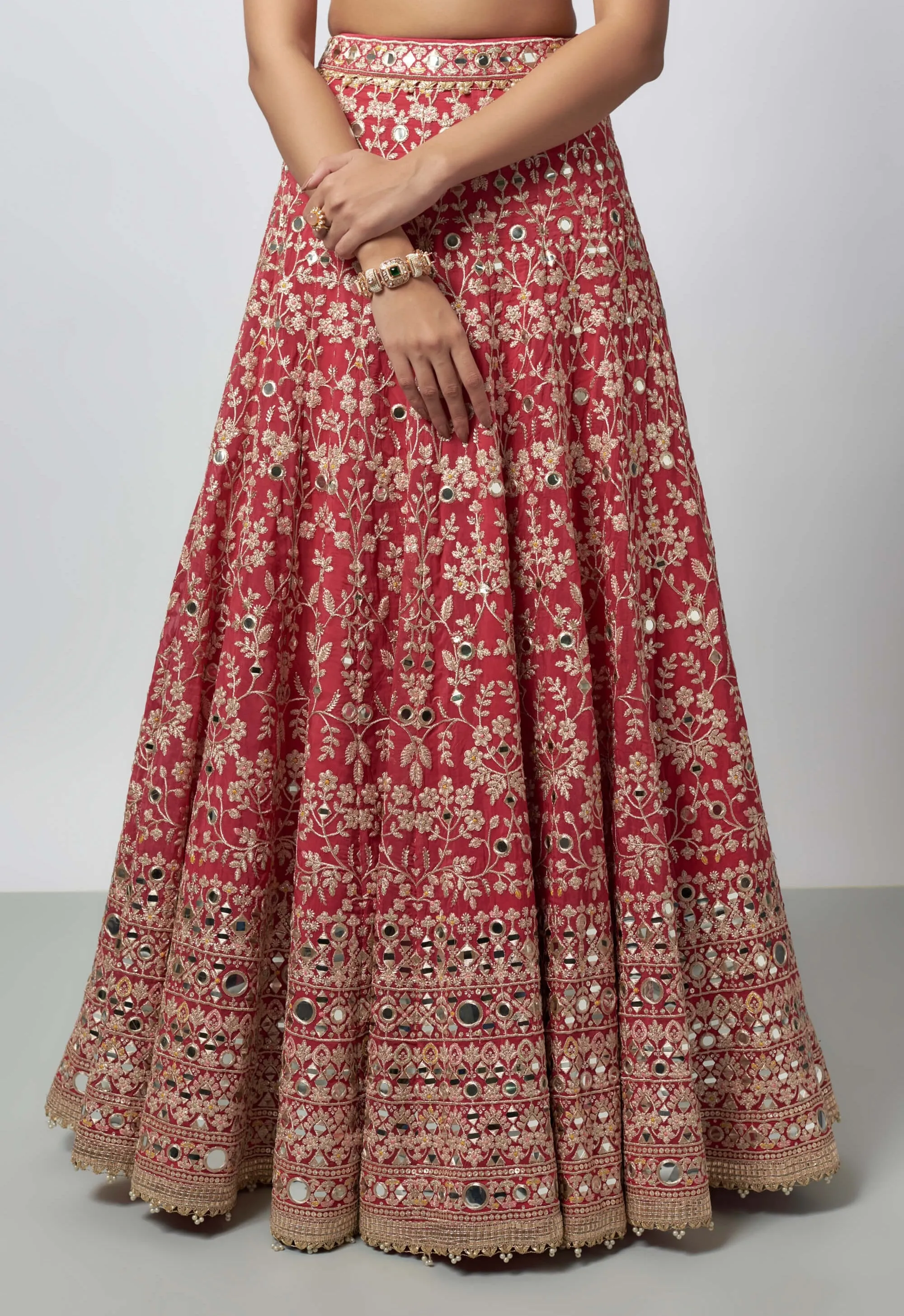 Laanya cranberry red lehenga set