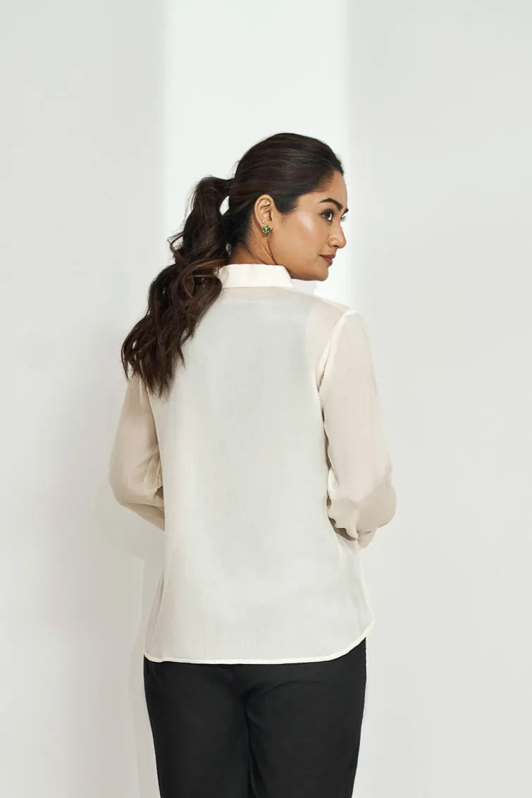 Lace Detail Chiffon Shirt