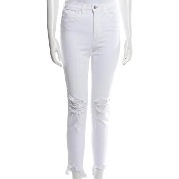 L’Agence White Distressed Skinny Denim Jeans Size 25