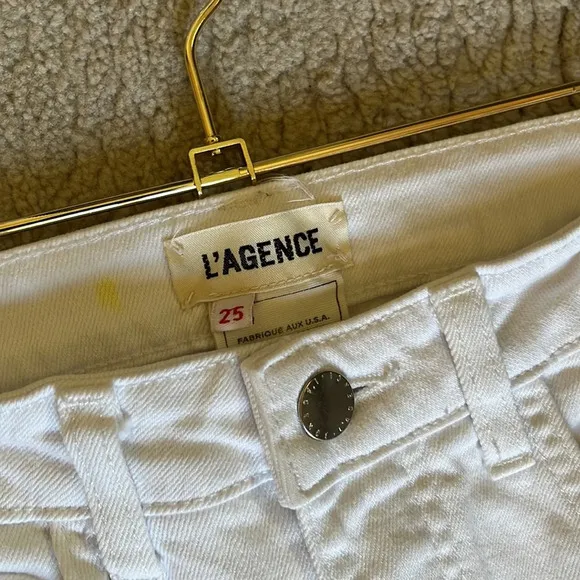 L’Agence White Distressed Skinny Denim Jeans Size 25