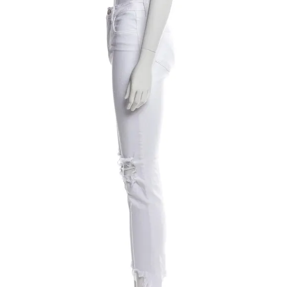 L’Agence White Distressed Skinny Denim Jeans Size 25