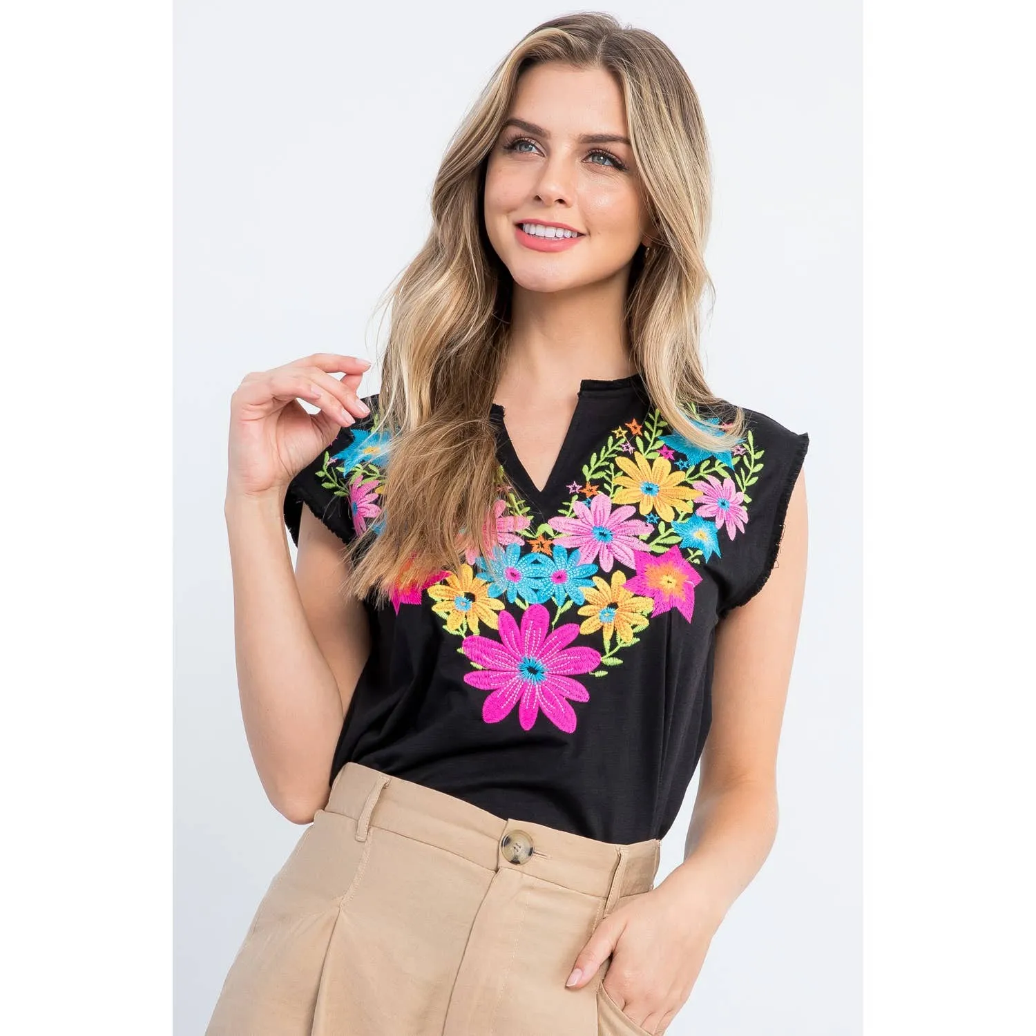 Lana Embroidered Sleeveless Top