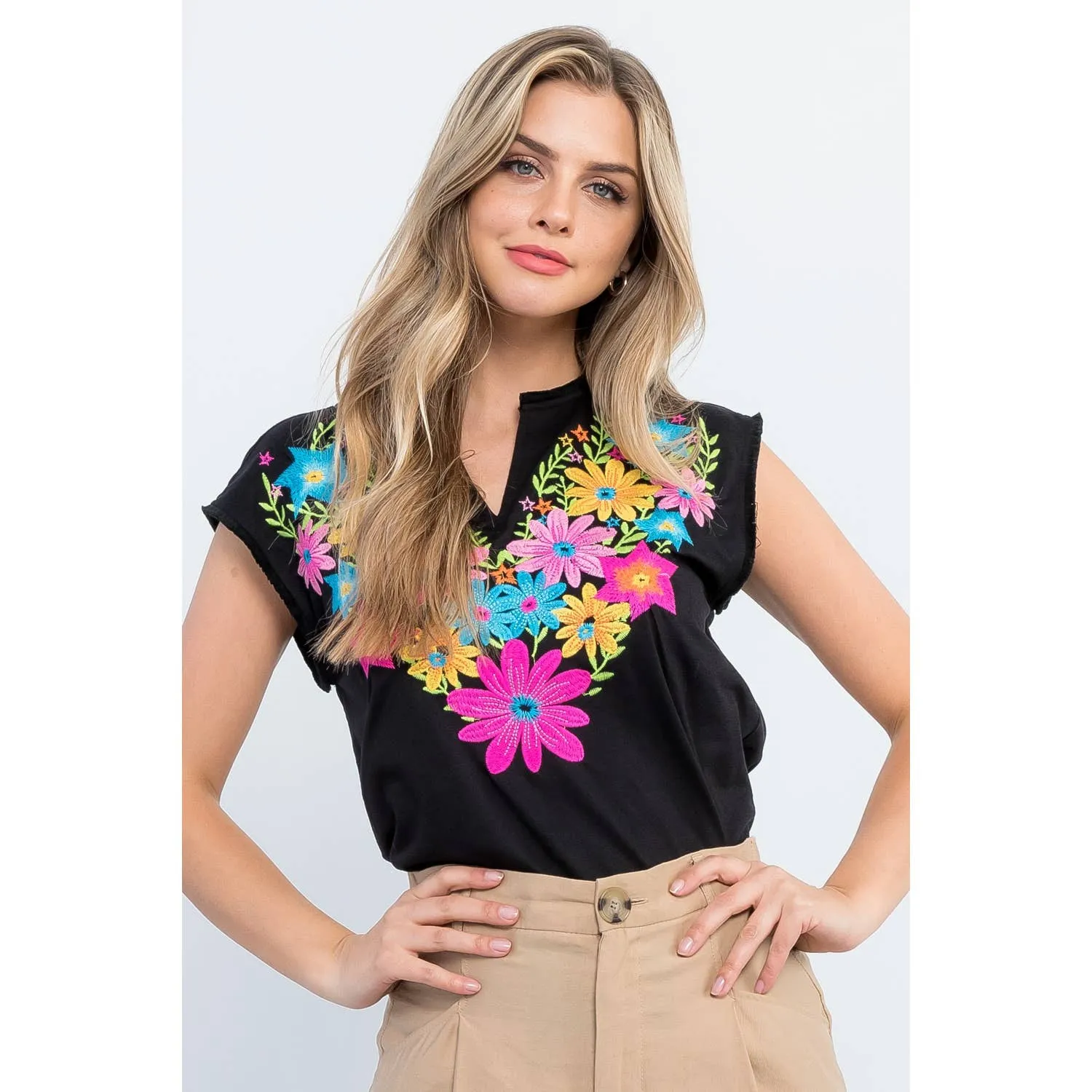 Lana Embroidered Sleeveless Top
