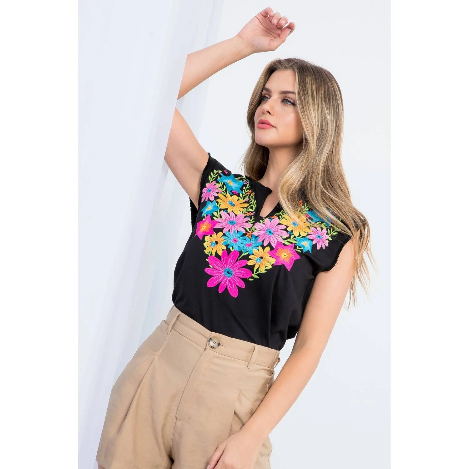 Lana Embroidered Sleeveless Top