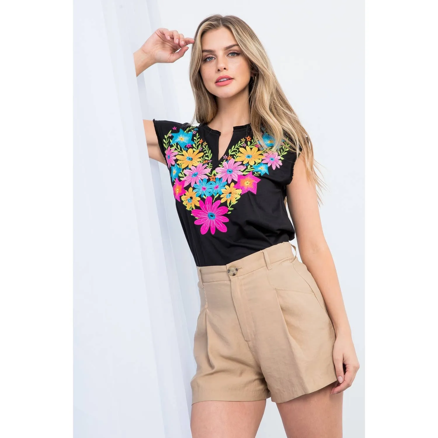 Lana Embroidered Sleeveless Top