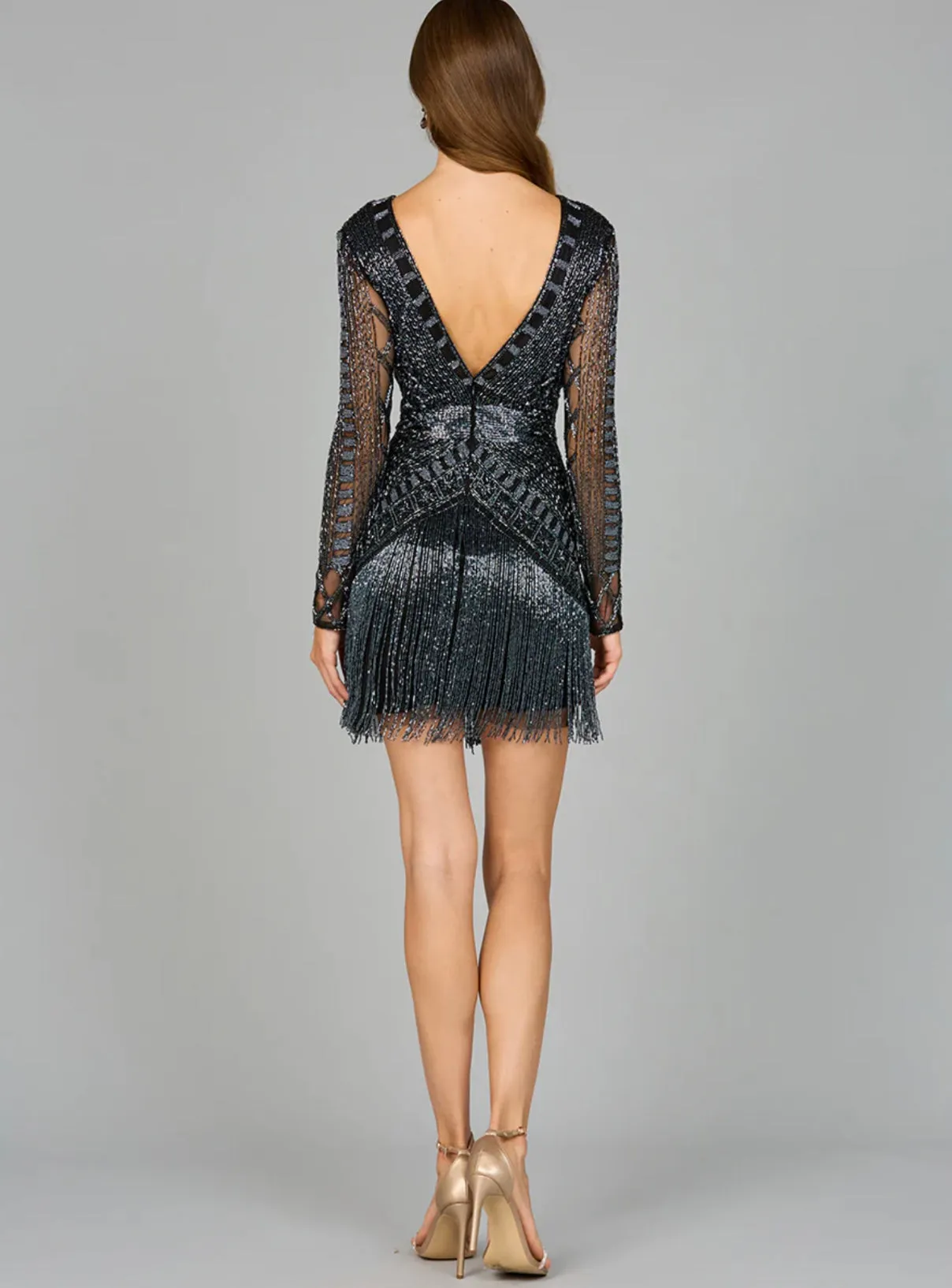 Lara High Neck Long Sleeve Cocktail Dress 29104