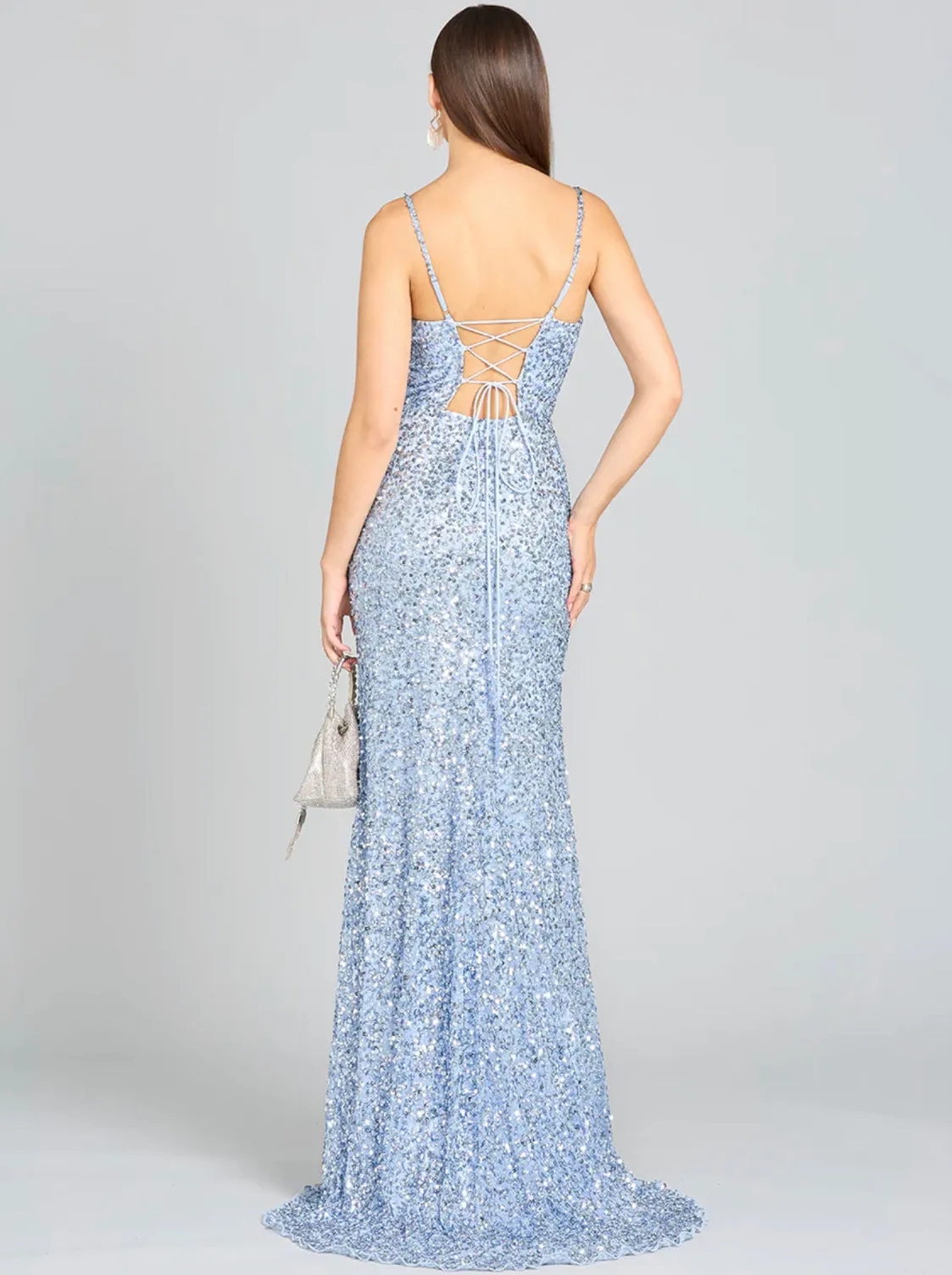 Lara Periwinkle Beaded V Neck Dress 29310