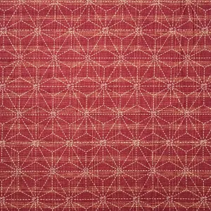 Large Broken Asanoha Red - Cotton Print Fabric - $32 Per Metre