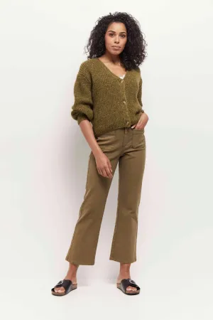 LE WILONA - Jean bootcut kaki waterless
