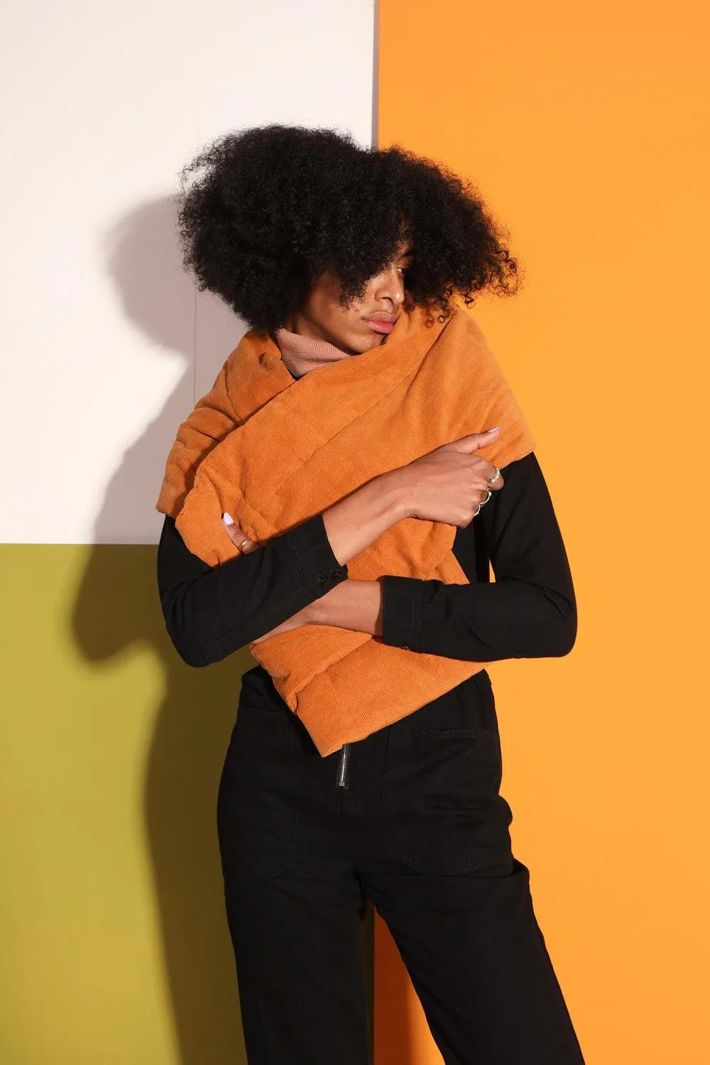 L.F. Markey - Jonas Quilted Scarf in Ochre
