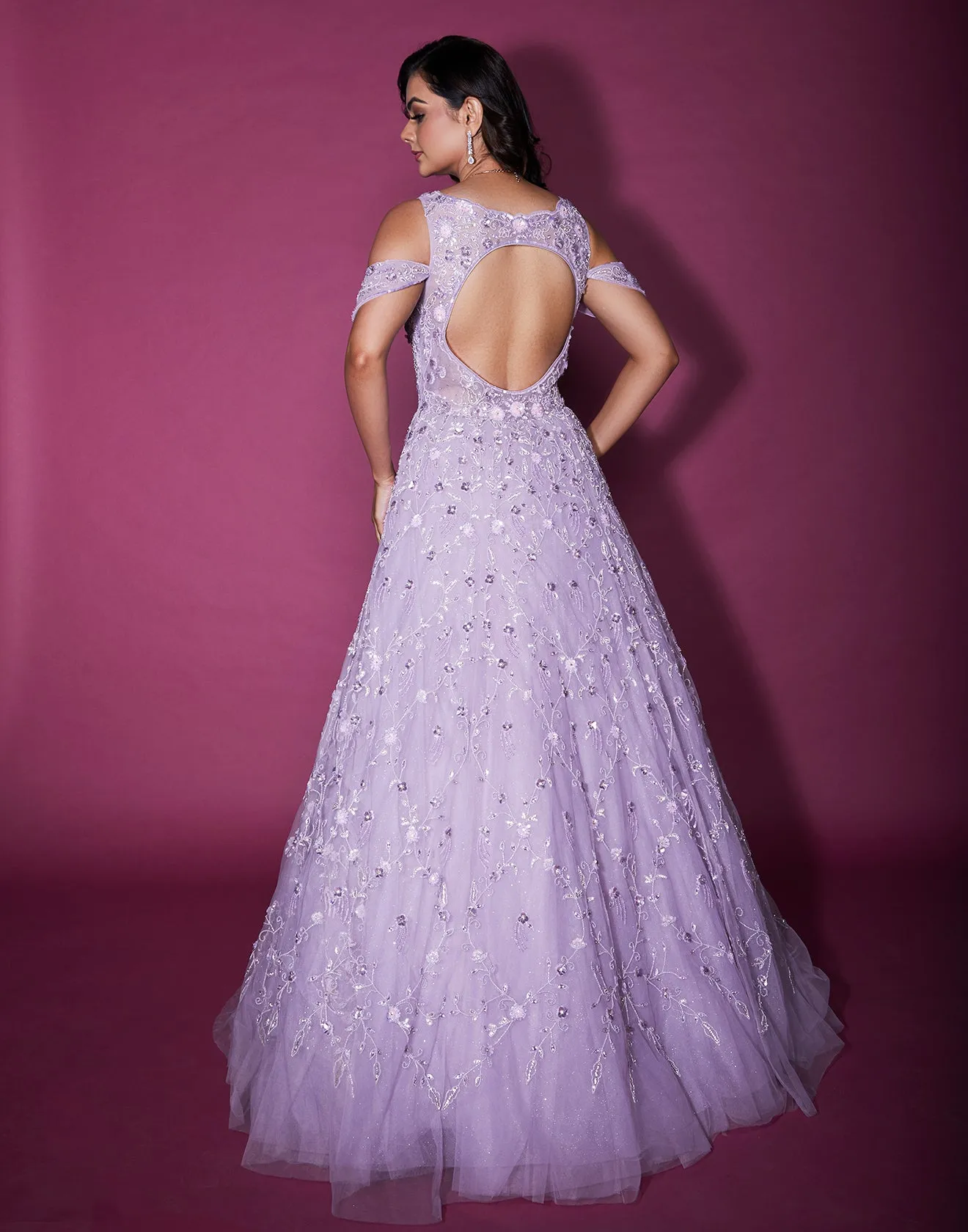 Lilac Embellished Bridal Gown