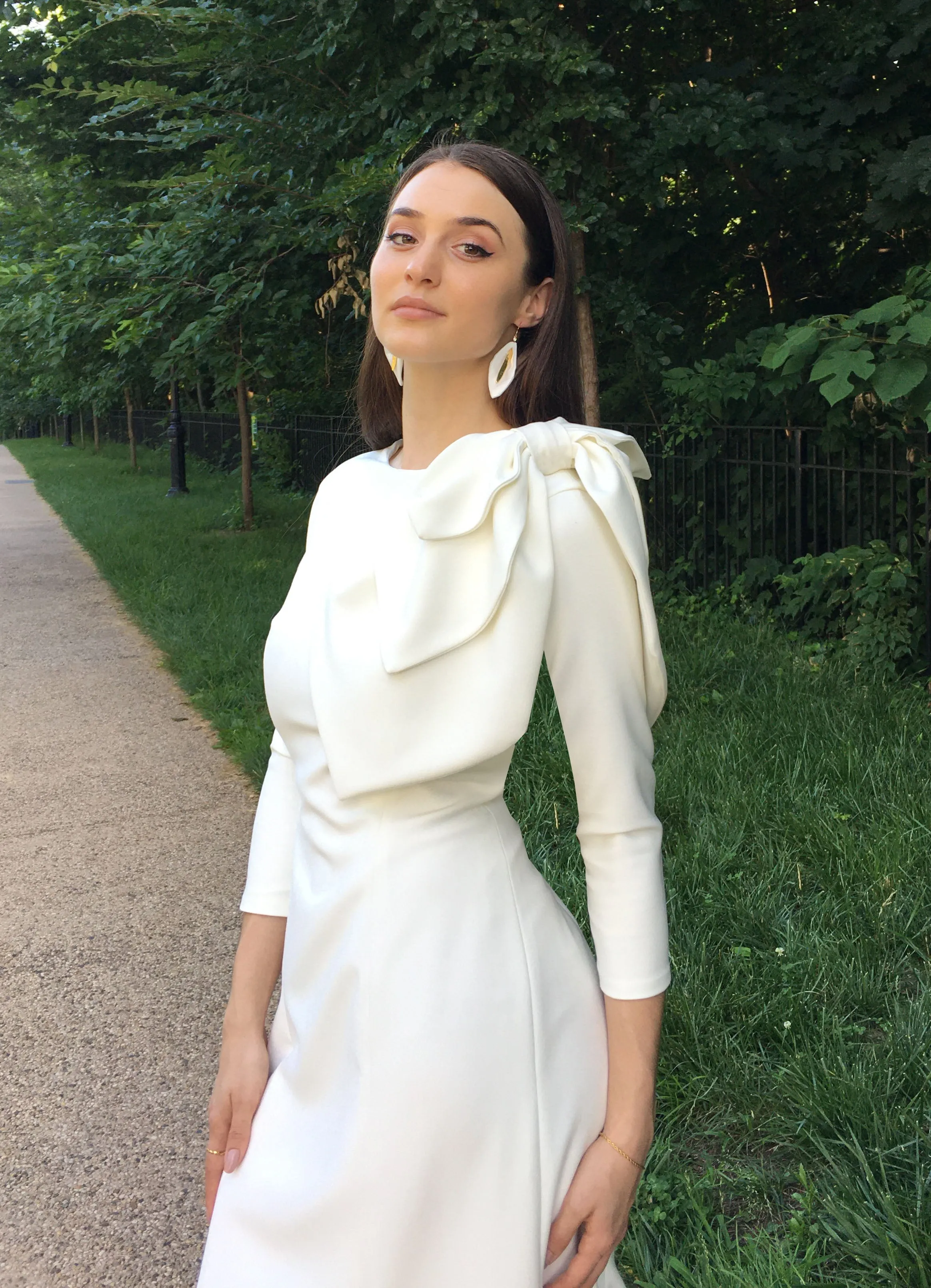 Lilinoe Evening Gown with Large Statement Bow