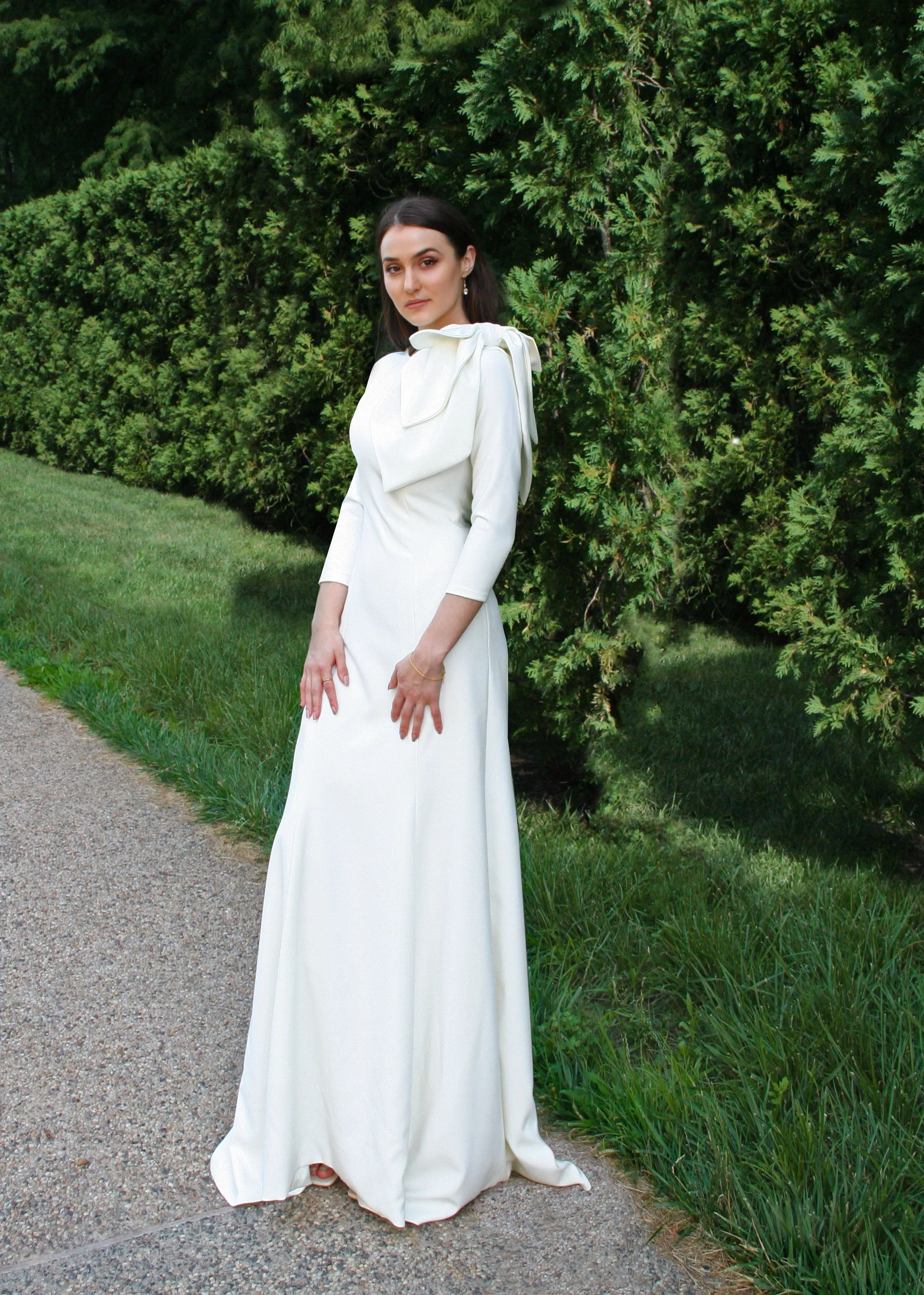 Lilinoe Evening Gown with Large Statement Bow