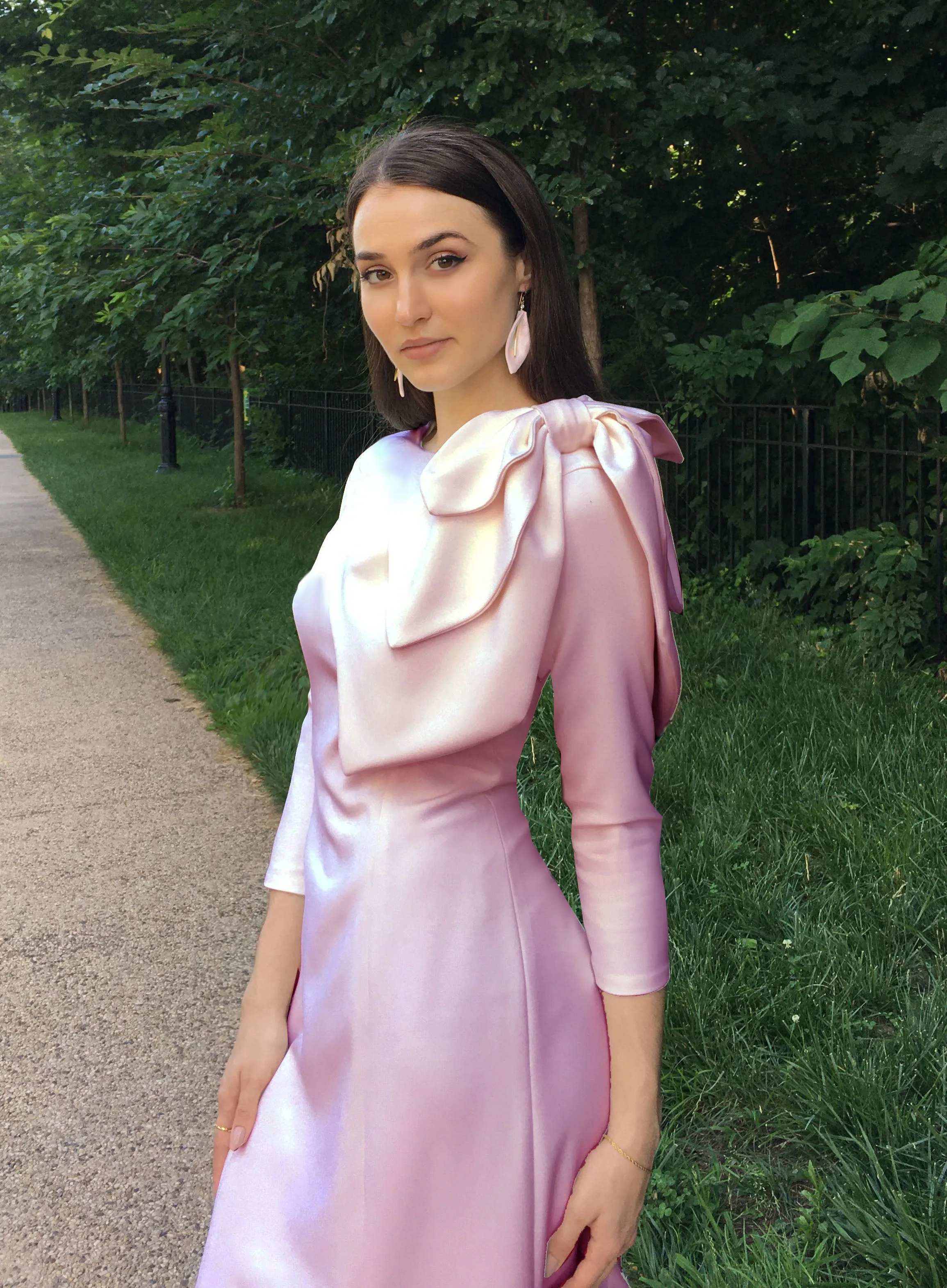 Lilinoe Evening Gown with Large Statement Bow