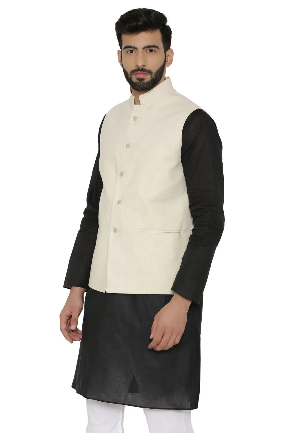 Linen Beige Modi Nehru Jacket