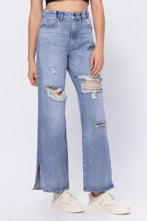 Logan High Rise Mom Jean w/ Side Slit | Hidden