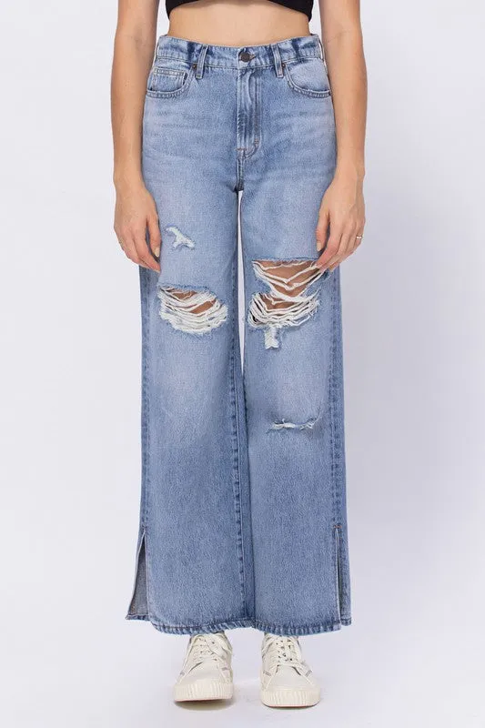 Logan High Rise Mom Jean w/ Side Slit | Hidden