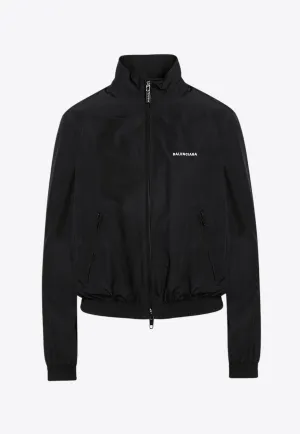 Logo Embroidered Bomber Jacket