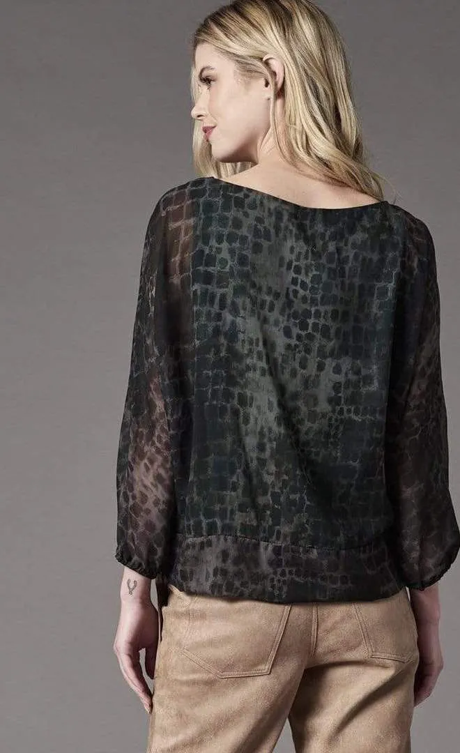 Lola & Sophie Alligator Chiffon Tie Top