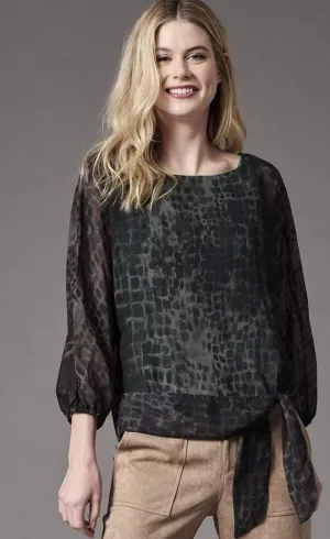 Lola & Sophie Alligator Chiffon Tie Top