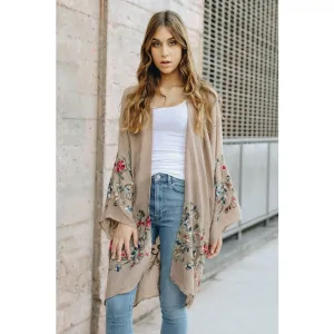 Long Floral Kimono Cardigan